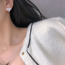 Load image into Gallery viewer, LUOWEND 18K White Gold Real Natural Diamond Stud Earrings for Women