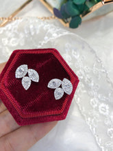 Load image into Gallery viewer, LUOWEND 18K White Gold Real Natural Diamond Stud Earrings for Women