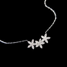 Load image into Gallery viewer, LUOWEND 18K White Gold Real Natural Diamond Pendant Necklace for Women