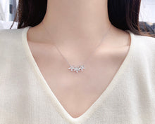 Load image into Gallery viewer, LUOWEND 18K White Gold Real Natural Diamond Pendant Necklace for Women