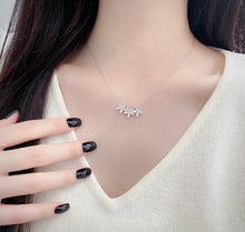 Load image into Gallery viewer, LUOWEND 18K White Gold Real Natural Diamond Pendant Necklace for Women