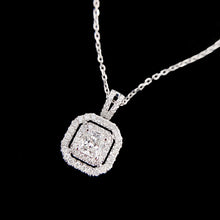 Load image into Gallery viewer, LUOWEND 18K White Gold Real Natural Diamond Pendant Necklace for Women