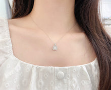 Load image into Gallery viewer, LUOWEND 18K White Gold Real Natural Diamond Pendant Necklace for Women