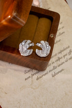 Load image into Gallery viewer, LUOWEND 18K White Gold Real Natural Diamond Stud Earrings for Women