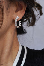 Load image into Gallery viewer, LUOWEND 18K White Gold Real Natural Diamond Drop Earrings for Women