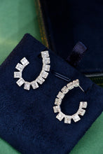 Load image into Gallery viewer, LUOWEND 18K White Gold Real Natural Diamond Drop Earrings for Women