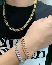 Load image into Gallery viewer, LUOWEND 18K White or Yellow Gold Real Natural Diamond Necklace for Women