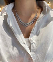 Load image into Gallery viewer, LUOWEND 18K White Gold Natural Diamond Necklace for Women