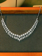 Load image into Gallery viewer, LUOWEND 18K White Gold Natural Diamond Necklace for Women