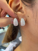 Load image into Gallery viewer, LUOWEND 18K White or Yellow Gold Real Natural Diamond Hoop Earrings for Women