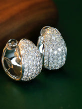 Load image into Gallery viewer, LUOWEND 18K White or Yellow Gold Real Natural Diamond Hoop Earrings for Women