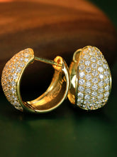 Load image into Gallery viewer, LUOWEND 18K White or Yellow Gold Real Natural Diamond Hoop Earrings for Women