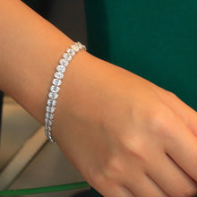 Load image into Gallery viewer, LUOWEND 18K White Gold Natural Diamond Bracelet for Women