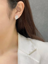 Load image into Gallery viewer, LUOWEND 18K White or Yellow Gold Real Natural Diamond Stud Earrings for Women