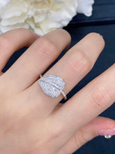 Load image into Gallery viewer, LUOWEND 18K White Gold Real Natural Diamond Ring for Women
