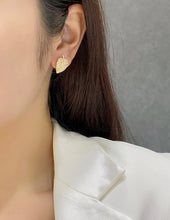 Load image into Gallery viewer, LUOWEND 18K White or Yellow Gold Real Natural Diamond Stud Earrings for Women