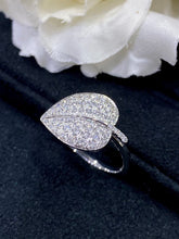 Load image into Gallery viewer, LUOWEND 18K White Gold Real Natural Diamond Ring for Women