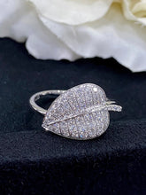 Load image into Gallery viewer, LUOWEND 18K White Gold Real Natural Diamond Ring for Women