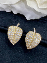 Load image into Gallery viewer, LUOWEND 18K White or Yellow Gold Real Natural Diamond Stud Earrings for Women