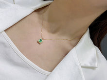 Load image into Gallery viewer, LUOWEND 18K Yellow Gold Real Natural Emerald Gemstone Necklace for Women