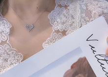 Load image into Gallery viewer, LUOWEND 18K White Gold Real Natural Diamond Pendant Necklace for Women