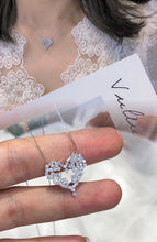 Load image into Gallery viewer, LUOWEND 18K White Gold Real Natural Diamond Pendant Necklace for Women