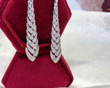 Load image into Gallery viewer, LUOWEND 18K White Gold Real Natural Diamond Drop Earrings for Women