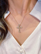 Load image into Gallery viewer, LUOWEND 18K White and Yellow Gold Real Natural Diamond Pendant Necklace for Women