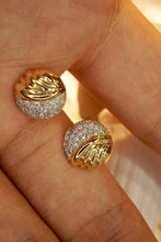 Load image into Gallery viewer, LUOWEND 18K Yellow Gold Real Natural Diamond Stud Earrings for Women