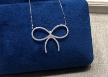 Load image into Gallery viewer, LUOWEND 18K White Gold Real Natural Diamond Pendant Necklace for Women