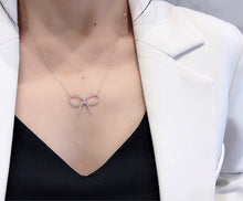 Load image into Gallery viewer, LUOWEND 18K White Gold Real Natural Diamond Pendant Necklace for Women