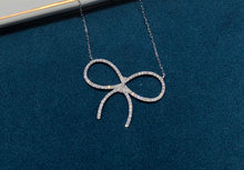 Load image into Gallery viewer, LUOWEND 18K White Gold Real Natural Diamond Pendant Necklace for Women