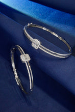 Load image into Gallery viewer, LUOWEND 18K White Gold Real Natural Diamond Bangle for Women