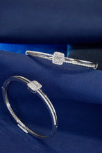 Load image into Gallery viewer, LUOWEND 18K White Gold Real Natural Diamond Bangle for Women