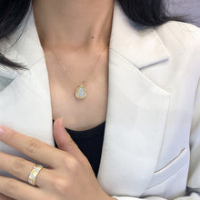 Load image into Gallery viewer, LUOWEND 18K Yellow Gold Real Natural Diamond Pendant Necklace for Women