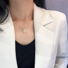 Load image into Gallery viewer, LUOWEND 18K Yellow Gold Real Natural Diamond Pendant Necklace for Women