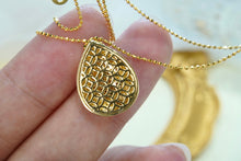 Load image into Gallery viewer, LUOWEND 18K Yellow Gold Real Natural Diamond Pendant Necklace for Women