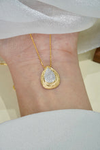 Load image into Gallery viewer, LUOWEND 18K Yellow Gold Real Natural Diamond Pendant Necklace for Women