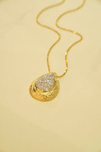 Load image into Gallery viewer, LUOWEND 18K Yellow Gold Real Natural Diamond Pendant Necklace for Women