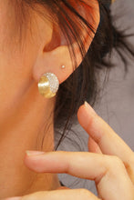 Load image into Gallery viewer, LUOWEND 18K Yellow Gold Real Natural Diamond Stud Earrings for Women