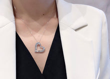 Load image into Gallery viewer, LUOWEND 18K White Gold Real Natural Diamond Pendant Necklace for Women