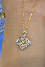 Load image into Gallery viewer, LUOWEND 18K White and Yellow Gold Real Natural Diamond Pendant Necklace for Women