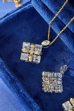 Load image into Gallery viewer, LUOWEND 18K White and Yellow Gold Real Natural Diamond Pendant Necklace for Women