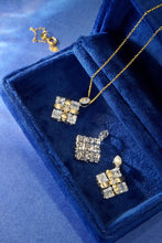 Load image into Gallery viewer, LUOWEND 18K White and Yellow Gold Real Natural Diamond Pendant Necklace for Women