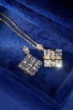 Load image into Gallery viewer, LUOWEND 18K White and Yellow Gold Real Natural Diamond Pendant Necklace for Women