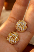 Load image into Gallery viewer, LUOWEND 18K Yellow Gold Real Natural Diamond Stud Earrings for Women