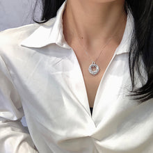 Load image into Gallery viewer, LUOWEND 18K White and Yellow Gold Real Natural Diamond Pendant Necklace for Women