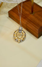 Load image into Gallery viewer, LUOWEND 18K White and Yellow Gold Real Natural Diamond Pendant Necklace for Women