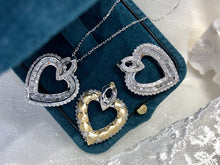 Load image into Gallery viewer, LUOWEND 18K White and Yellow Gold Real Natural Diamond Pendant Necklace for Women