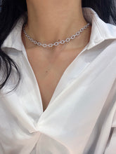 Load image into Gallery viewer, LUOWEND 18K White Gold Real Natural Diamond Necklace for Women